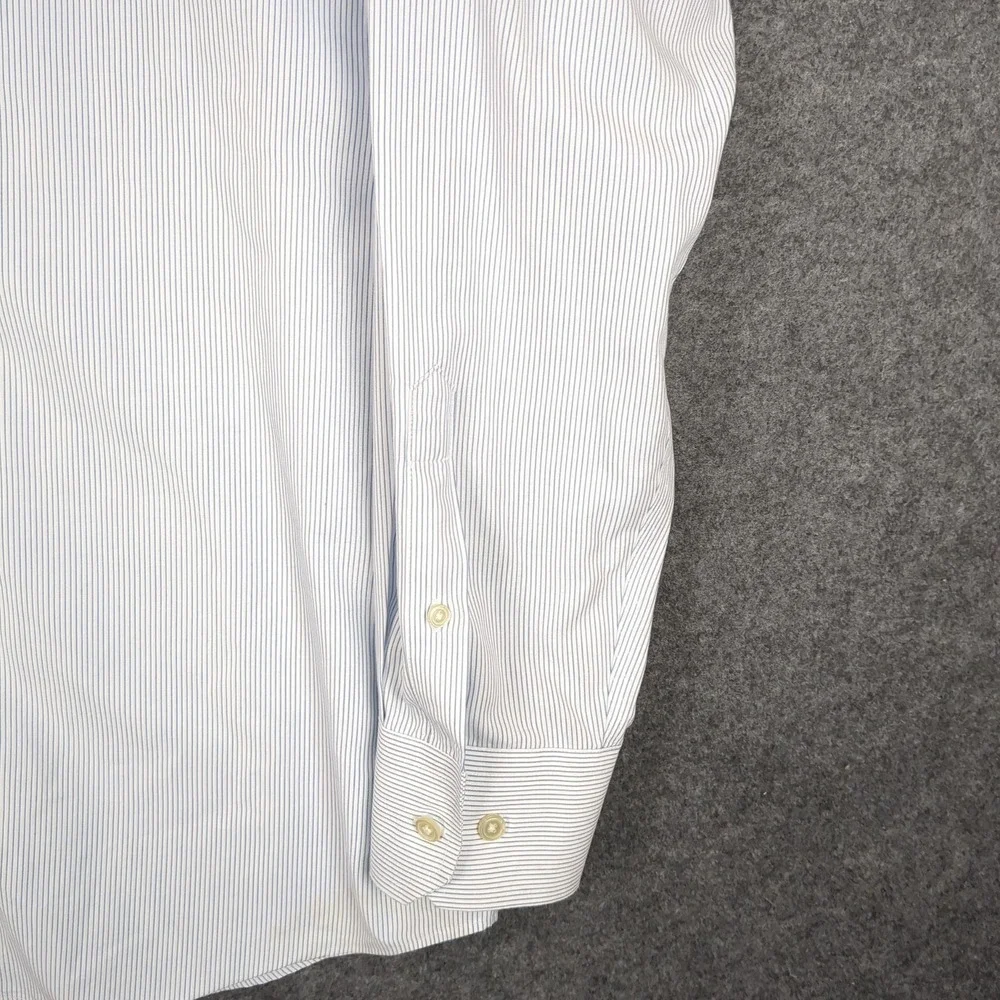 Banana Republic Mens XL Blue White Pinstripe Non-Iron Standard Fit Dress‎ Shirt
